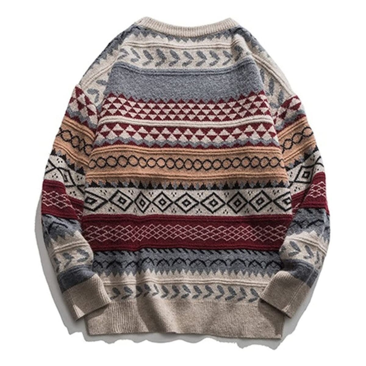 New Winter Round Collar Jacquard Men's Sweater